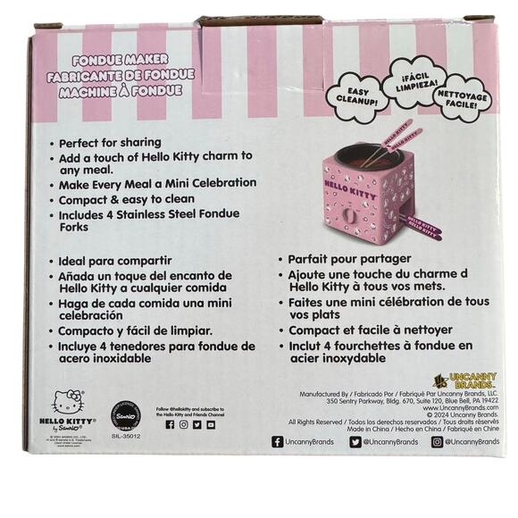Hello Kitty Chocolate Dipping Fondue Maker - New In Box Includes 4 Fondue Forks - Picture 3 of 6